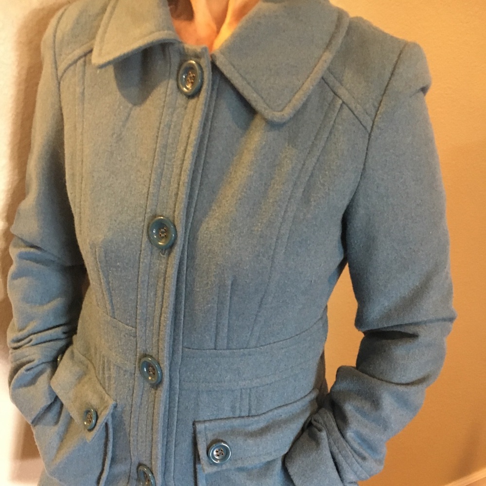 Light blue wool coat.  XS-S Tulle by Anthropology